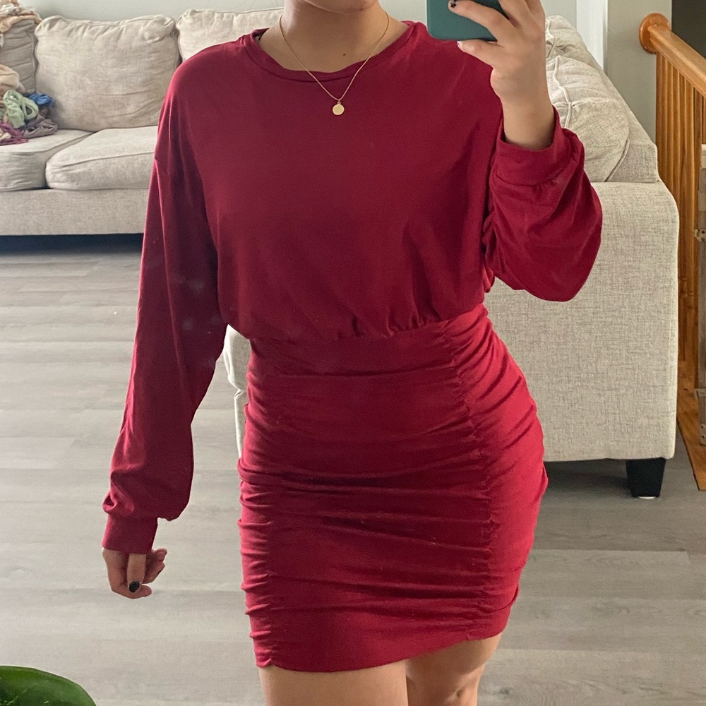 SHEIN maroon dress